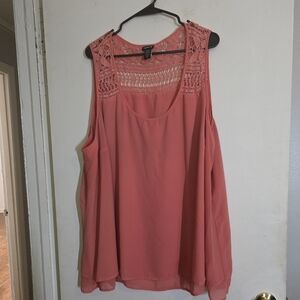 Torrid Coral Crochet Detail Top